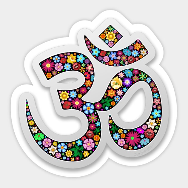 Namaste Yoga Floral Symbol Sticker by BluedarkArt